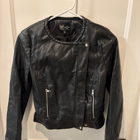Zara Black Leather Jacket - Picture 1 of 2